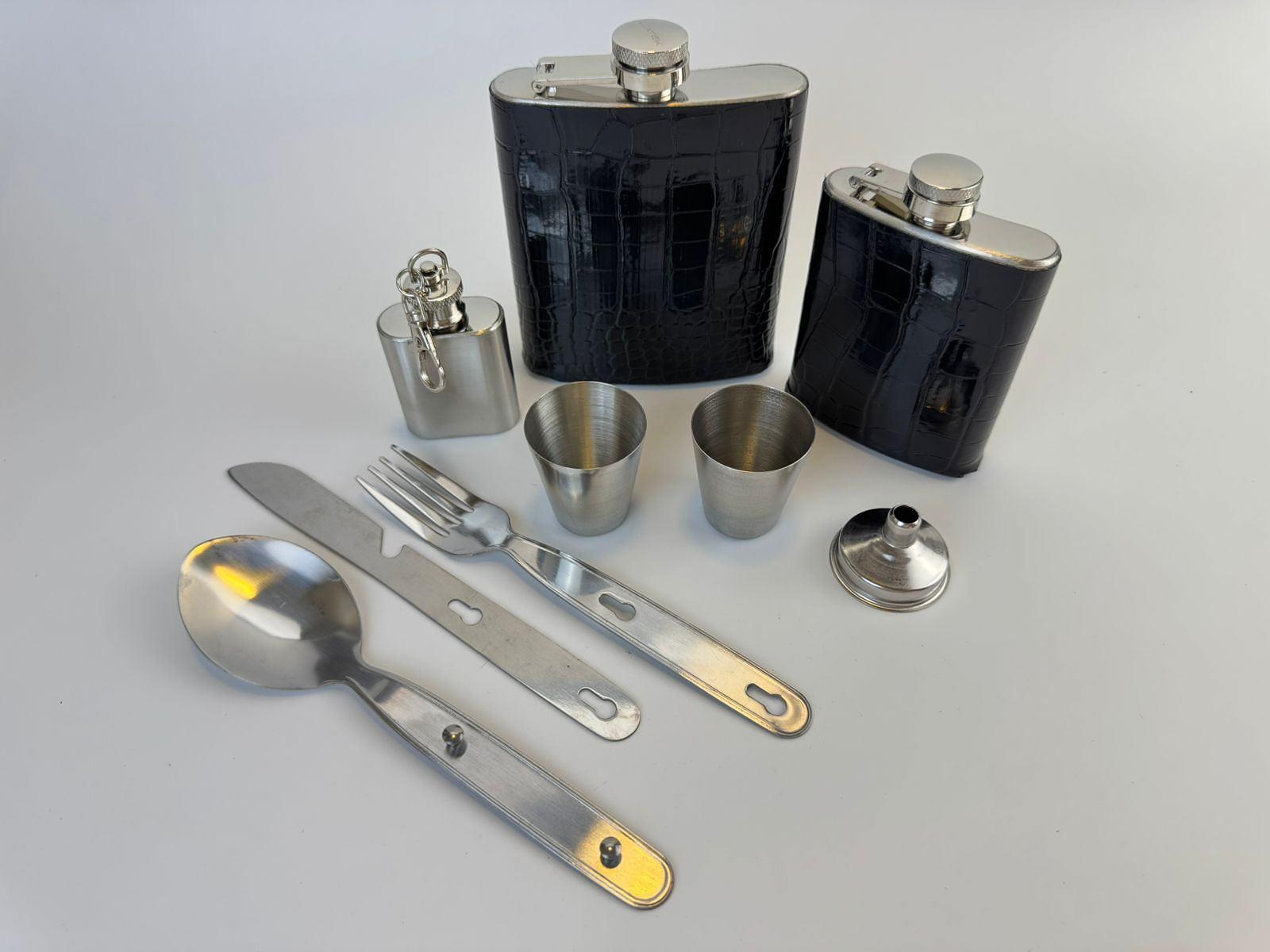 KIT DE CANTIL E UTENSÍLIOS TALHERES , ABRIDOR E COPINHO COM MALETA LUATEK