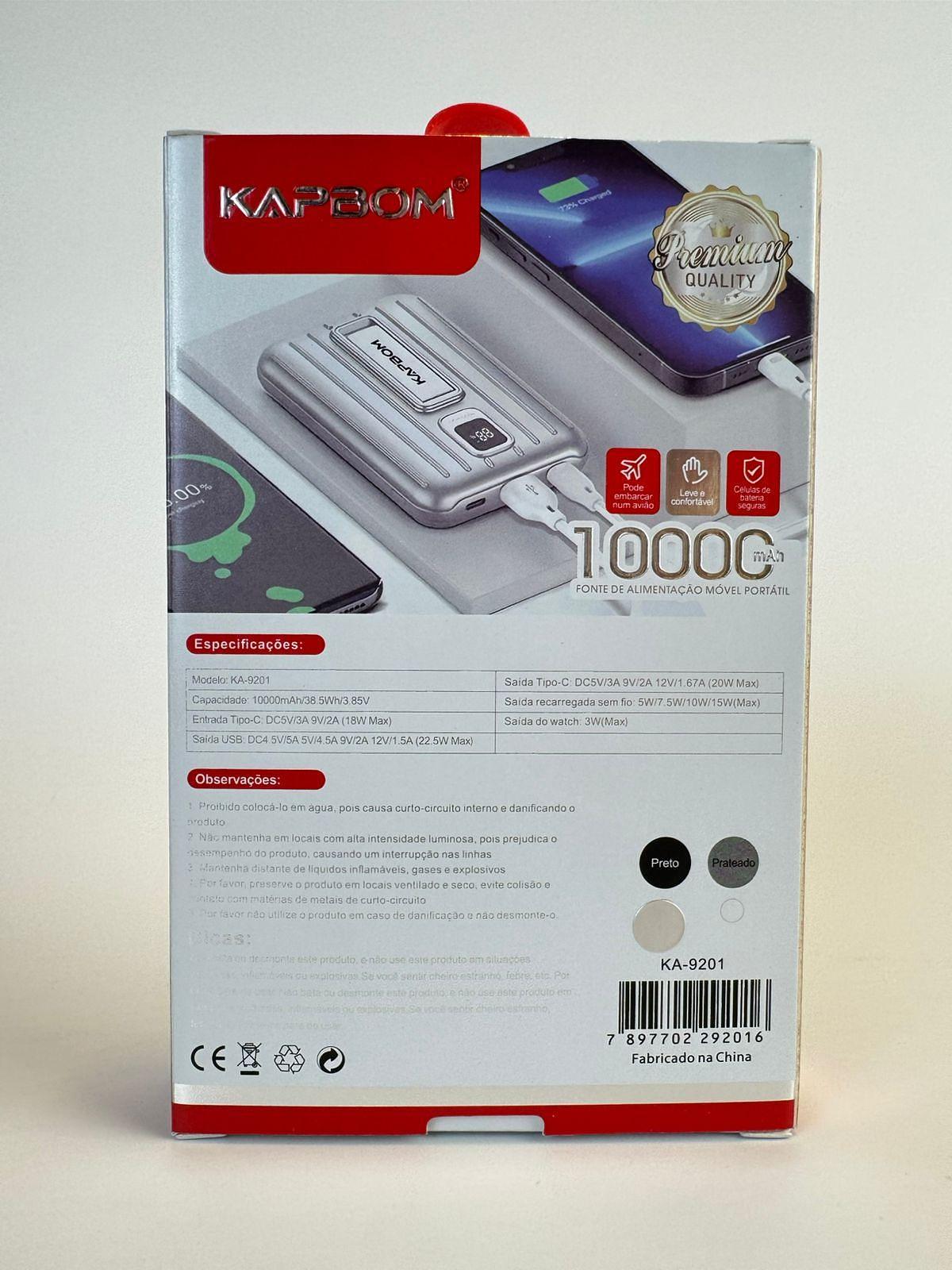 POWER BANK MAGNÉTICO 10.000MAH PD 22.5W COM SUPORTE INTEGRADO