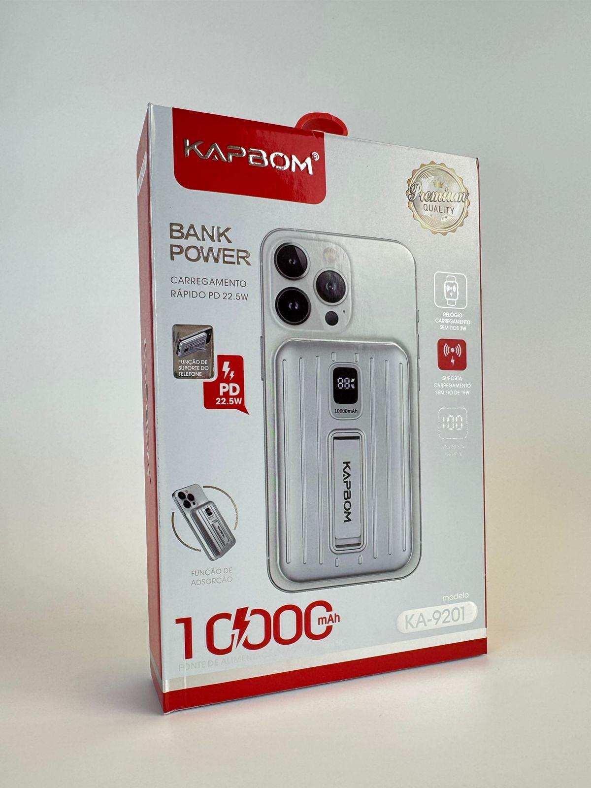 POWER BANK MAGNÉTICO 10.000MAH PD 22.5W COM SUPORTE INTEGRADO